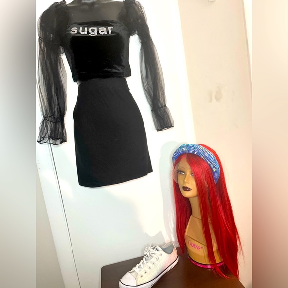 Predesigned Iced Out Glitter and Rhinestone outfit & glitter converse - Picture 1 of 2